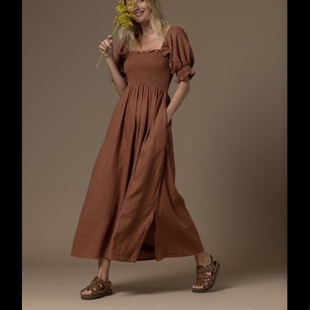 Opia Amelie Maxi dress in brown sugar